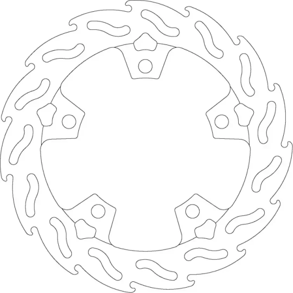 Flame Fixed Brake Rotor Silver, Stainless Steel -1