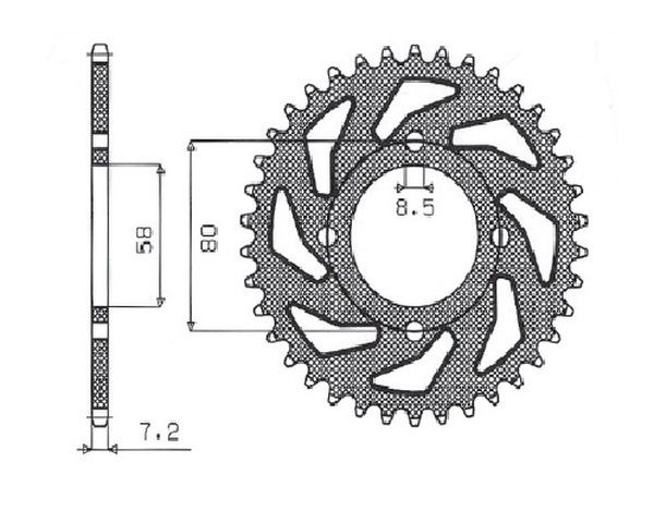 Steel Rear Sprocket Natural, 1, nordicamoto.ro