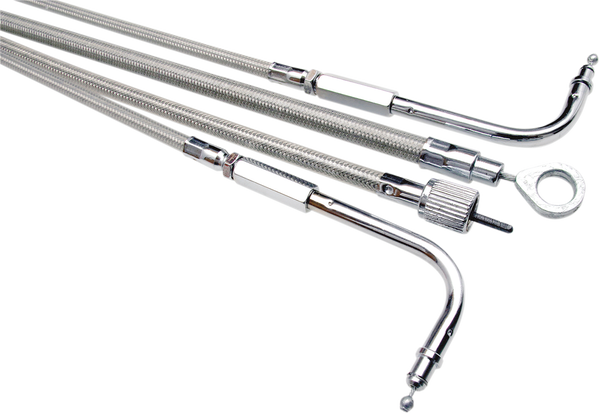 Armor Coat Braided Stainless Steel Speedometer Cable For Harley-davidson Silver-0