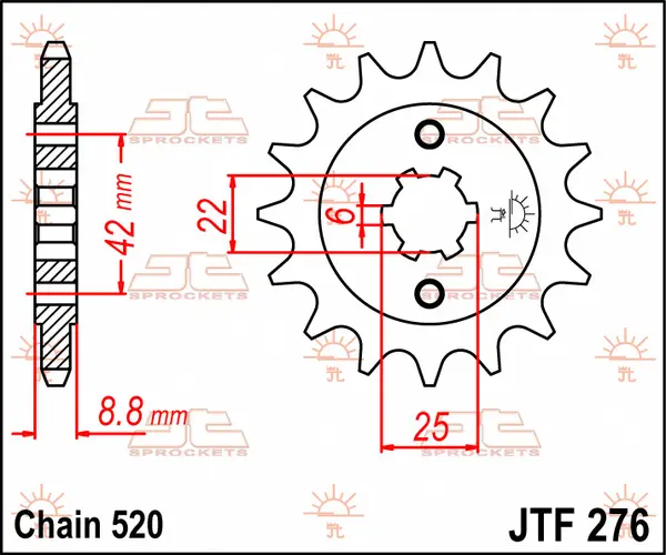 JT SPROCKETS Front Sprocket Natural -0
