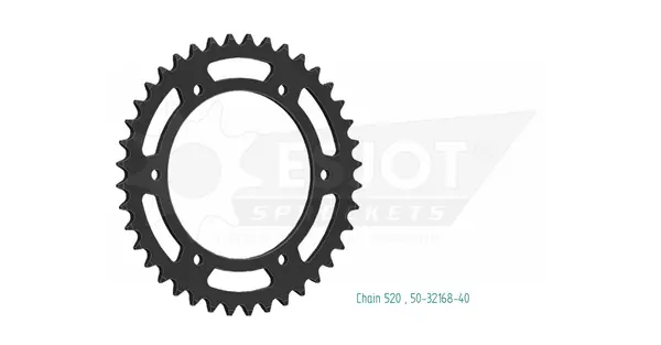 Pinion standard spate 520 negru, 1, nordicamoto.ro