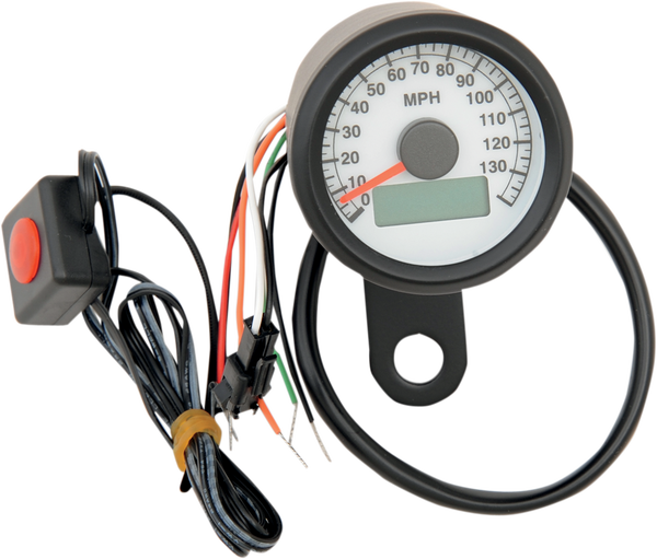 Programmable Mini Electronic Speedometer With Odometer/tripmeter White, 1, nordicamoto.ro