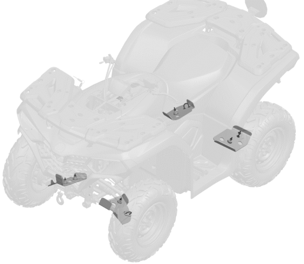 PROTECȚII BRAȚE SUSPENSIE (A-ARM) ATV CFMOTO CFORCE 400 / 450 / 500 / 520 – 4MM, ARGINTIU, 4, nordicamoto.ro