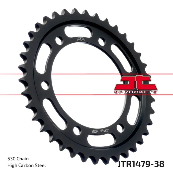 JT SPROCKETS Pinion spate călit prin inducție, finisaj negru zincat, negru, zinc, 1, nordicamoto.ro