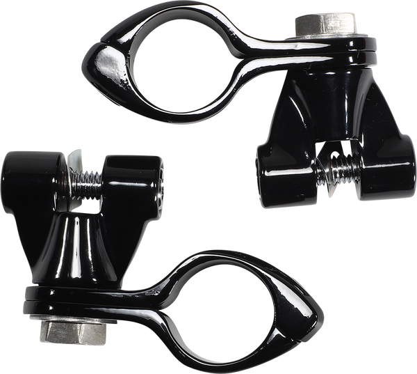 Engine Guard Highway Peg Hingeless Mounting Clamp Kit Black Standard, 2, nordicamoto.ro