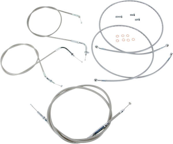 Stainless Handlebar Cable/line Kit Silver, 1, nordicamoto.ro