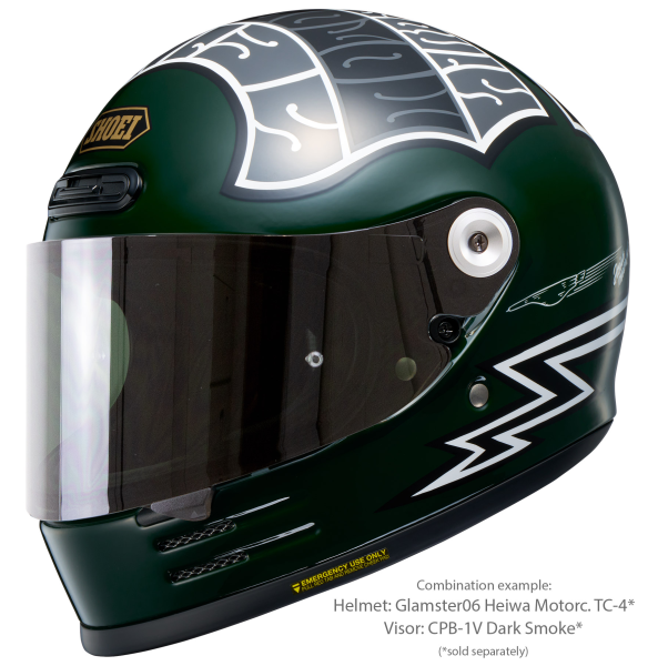 Casca integrala SHOEI GLAMSTER06 HEIWA MOTORCYCLE TC-4 Verde/Alb XXL-2