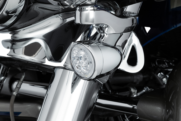 Led Lighted Fang® Front Signal Light Inserts With Bezel Chrome, 3, nordicamoto.ro