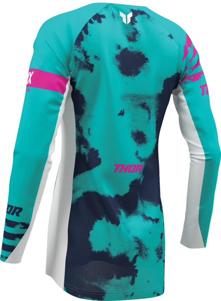 Womens Launchmode Bleach Jersey White, Blue -7