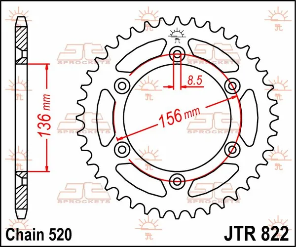 JT SPROCKETS Rear Sprocket Natural -0