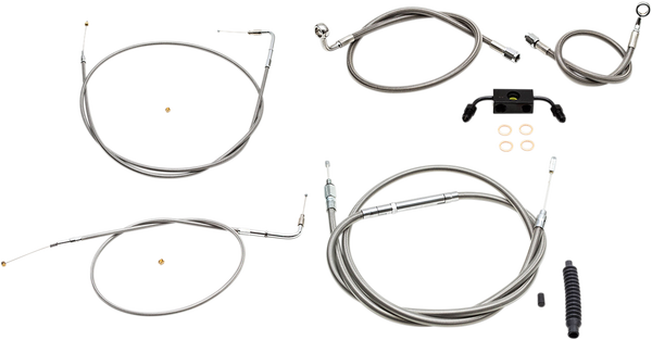 Standard Stainless Braided Handlebar Cable/brake Line Kit Silver, 1, nordicamoto.ro