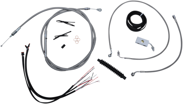 Complete Stainless Braided Handlebar Cable/brake Line Kit Silver, 1, nordicamoto.ro