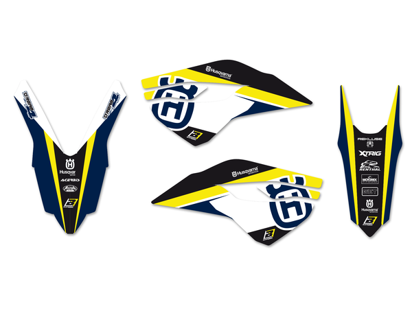 Graphics Kit With Seat Cover Blue, White, Yellow, 1, nordicamoto.ro