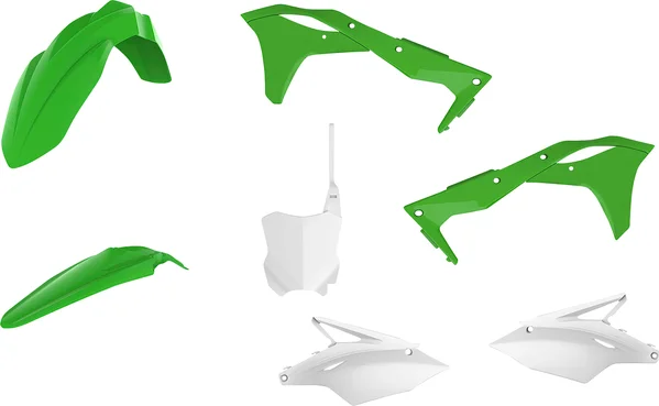 Body Kit For Kawasaki Green, White, 3, nordicamoto.ro