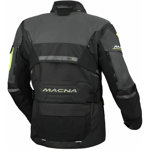 Geaca textil impermeabila touring/adventure MACNA FLEXODUS Night Eye™ S Negru Night Eye/Galben fluo, 10, nordicamoto.ro