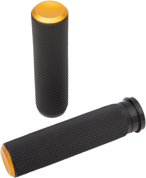 Fusion Knurled Grips Black, Gold, 1, nordicamoto.ro