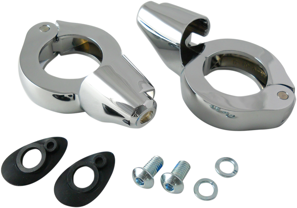 Turn Signal Fork Clamps Chrome, 2, nordicamoto.ro