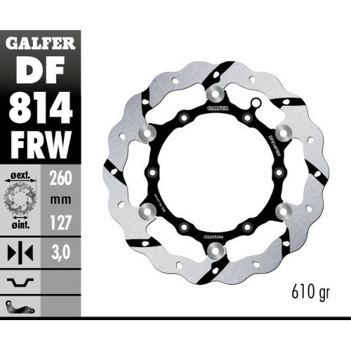 Disc frana fata Beta 250-498 RR Galfer Floating Grooved