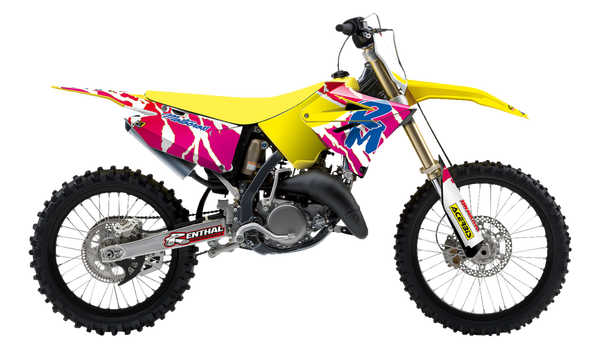 Graphic Kit Retro With Seat Cover Yellow, White, Blue, Pink, 3, nordicamoto.ro