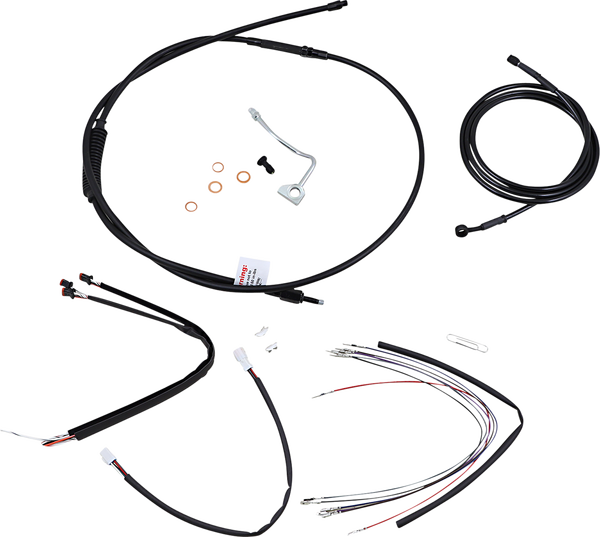Complete Black Vinyl Handlebar Cable/line Kit For Ape Hanger Handlebars Black, 1, nordicamoto.ro
