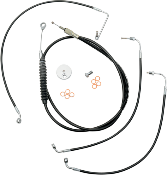 Standard Black Vinyl Braided Handlebar Cable/brake Line Kit Black, 1, nordicamoto.ro