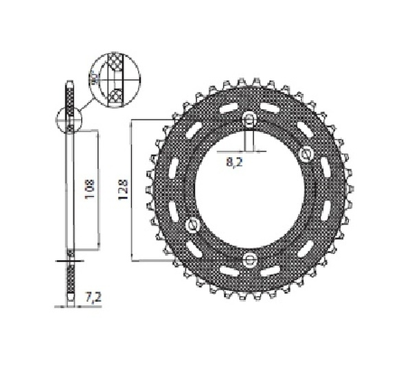 Steel Rear Sprocket Natural, 1, nordicamoto.ro