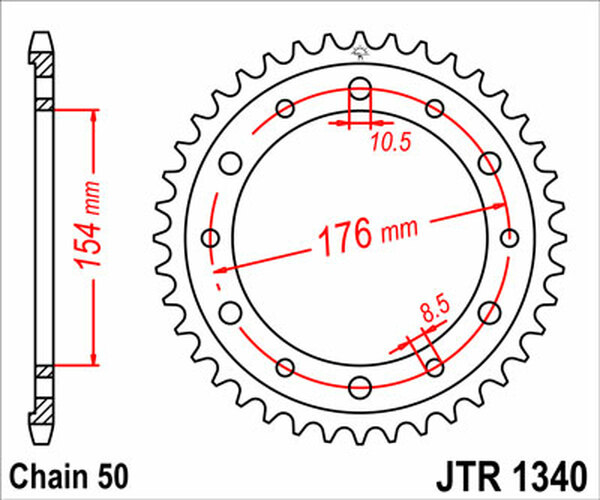 Steel Rear Sprocket Natural, 2, nordicamoto.ro