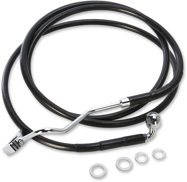 Extended Length Black Vinyl Brake Line Kit Black Oversize [+102 mm (4'')], 2, nordicamoto.ro