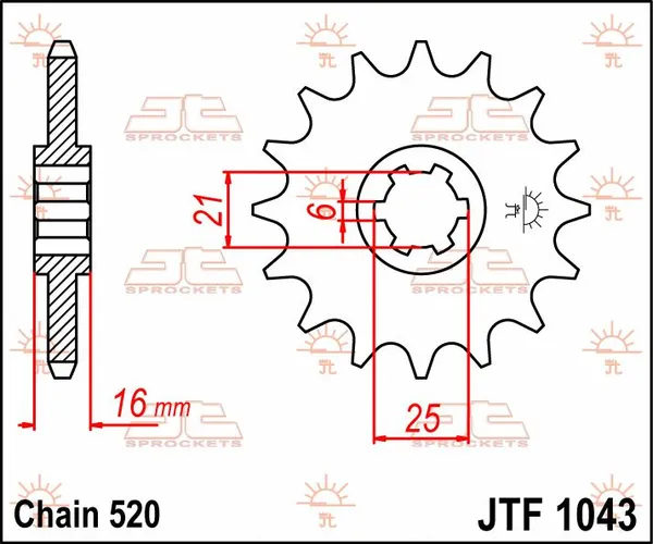 JT SPROCKETS Front Sprocket Natural -0