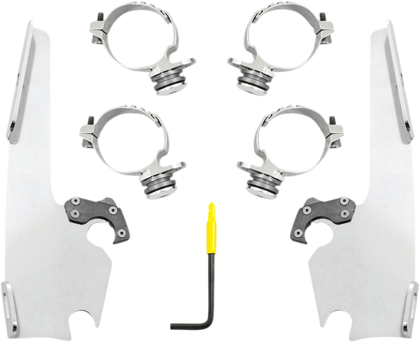 Fats/slim Windshield  Trigger-lock Complete Mount Kit Polished, 2, nordicamoto.ro