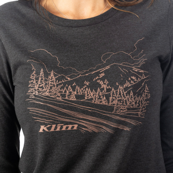 Tricou Dama Klim Haven Tri-blend LS Heathered Gray - Rain Forest-7