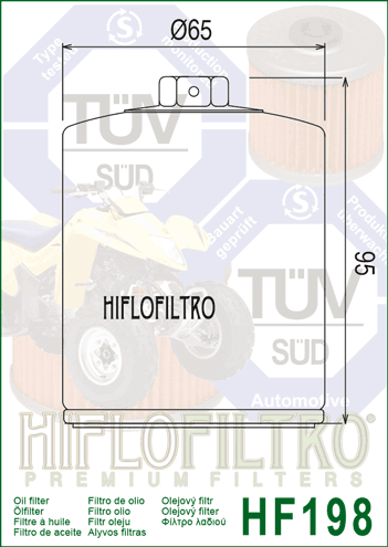 Filtru ulei POLARIS ATV 500-900 ACE Hiflofiltro HF198-0