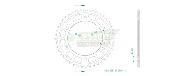 Pinion standard spate 525 negru, 2, nordicamoto.ro