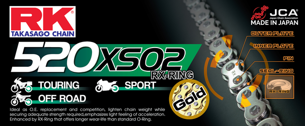 520 Xso2 Drive Chain Gold, Black 