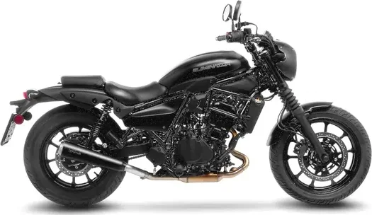 Tobă de eșapament LeoVince Classic Racer Black Edition Slip-On pentru Kawasaki Eliminator, 2, nordicamoto.ro