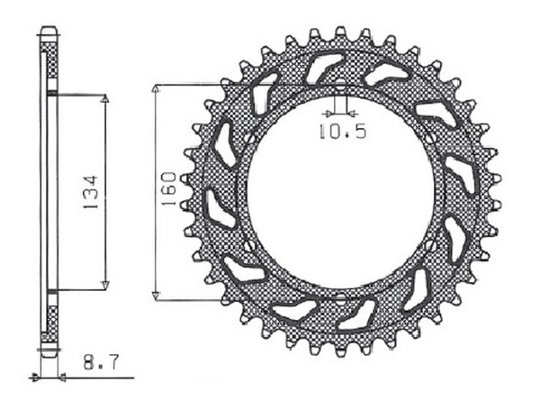 Works Triplestar Aluminum Rear Sprocket Natural, 1, nordicamoto.ro