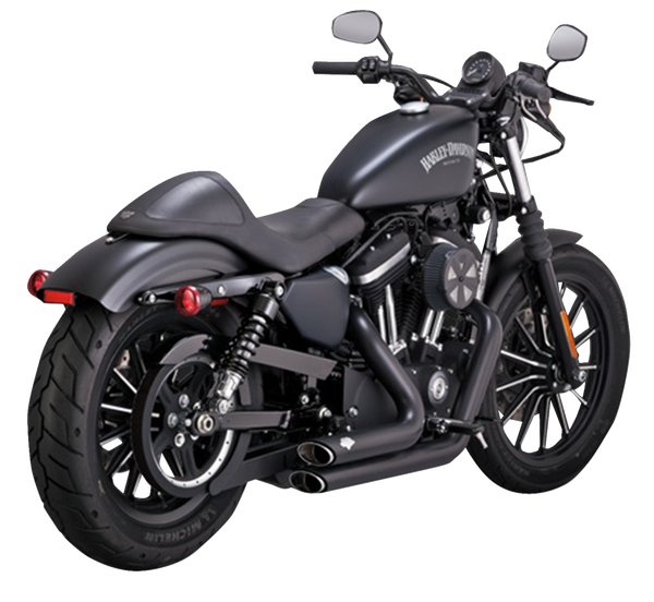 Shortshots Staggered Exhaust System Black, 1, nordicamoto.ro