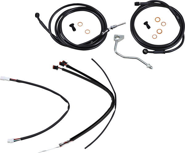 Complete Black Vinyl Handlebar Cable/line Kit For Ape Hanger Handlebars Black, 1, nordicamoto.ro