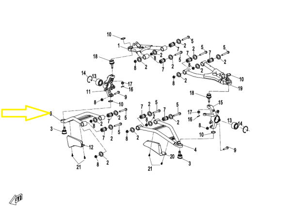 BRAT FATA INFERIOR DREAPTA CFMOTO CFORCE 850/1000 2017-2024-5