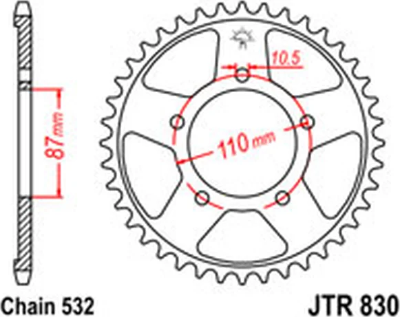 Rear Sprocket Natural, 2, nordicamoto.ro