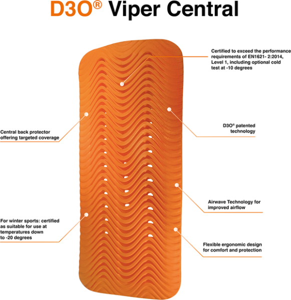 D3o Viper Central Back Impact Protector Orange -0