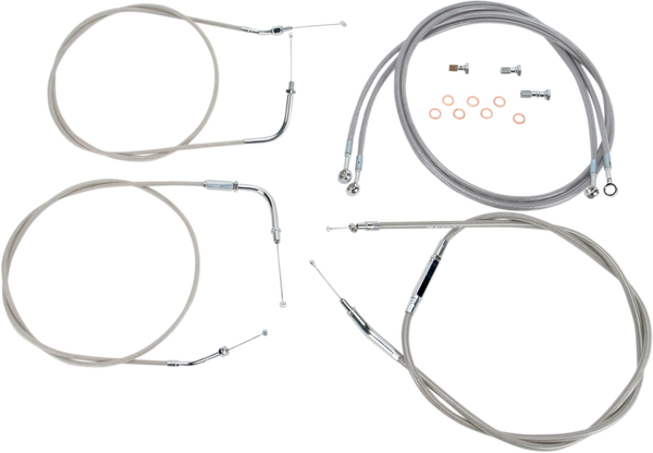 Stainless Handlebar Cable/line Kit Silver, 1, nordicamoto.ro