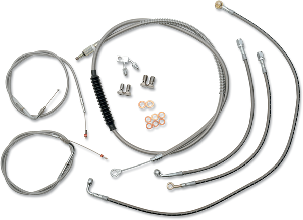 Standard Stainless Braided Handlebar Cable/brake Line Kit Silver, 1, nordicamoto.ro