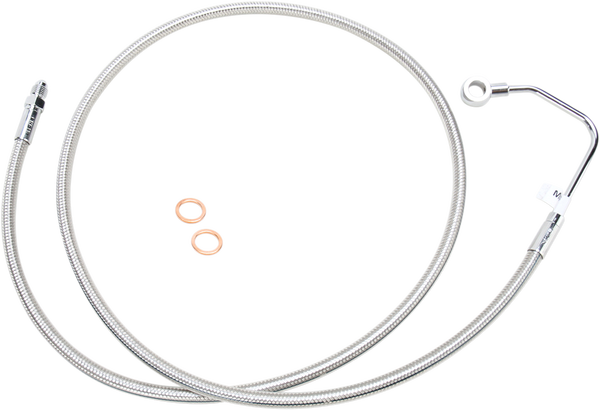 Designer Series Dot Abs-specific Mid Brake Line Kit Silver, Polished, 2, nordicamoto.ro