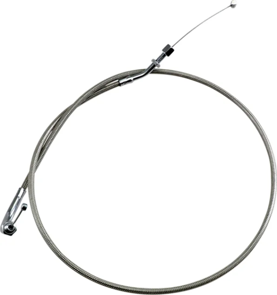 Cablu de accelerație/ralanti din oțel inoxidabil Armor Coat pentru motociclete cruiser, model Silver Standard, 1, nordicamoto.ro