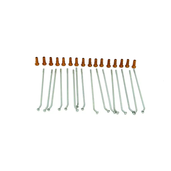 Spoke And Nipple Replacement Kit Orange, Silver-0