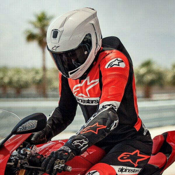Casca integrala sport ALPINESTARS SUPERTECH R10 CARBON SOLID Alb lucios-0