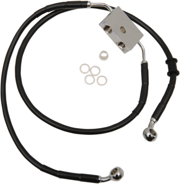 Extended Length Brake Line Black, Vinyl Coated Oversize [+203 mm (8'')], 1, nordicamoto.ro