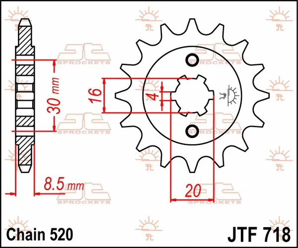 JT SPROCKETS Front Sprocket Natural -0
