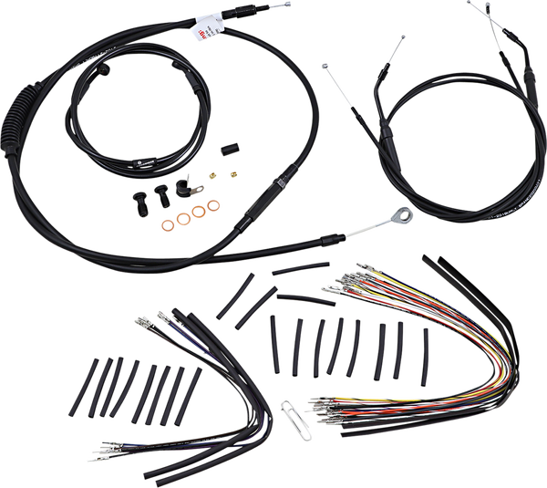 Complete Black Vinyl Handlebar Cable/line Kit For Ape Hanger Handlebars Black, 1, nordicamoto.ro